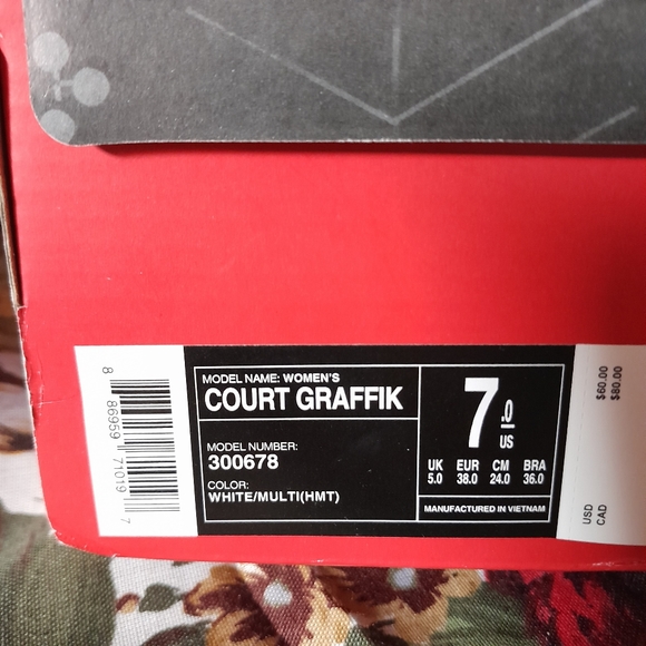 DC Women's Court Graffik Skate Shoes Size 7 HTF - Picture 15 of 16